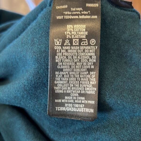 Ted Baker London Knitted 1/4 Zip Funnel Neck Sweater Size XL Viscose Cotton - Picture 11 of 14